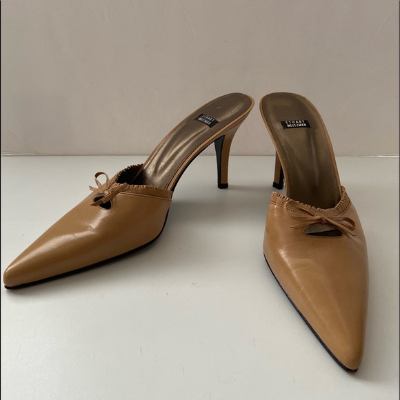STUART WEITZMAN Camel Pointed Toe Slip on Heels - Picture 1 of 9